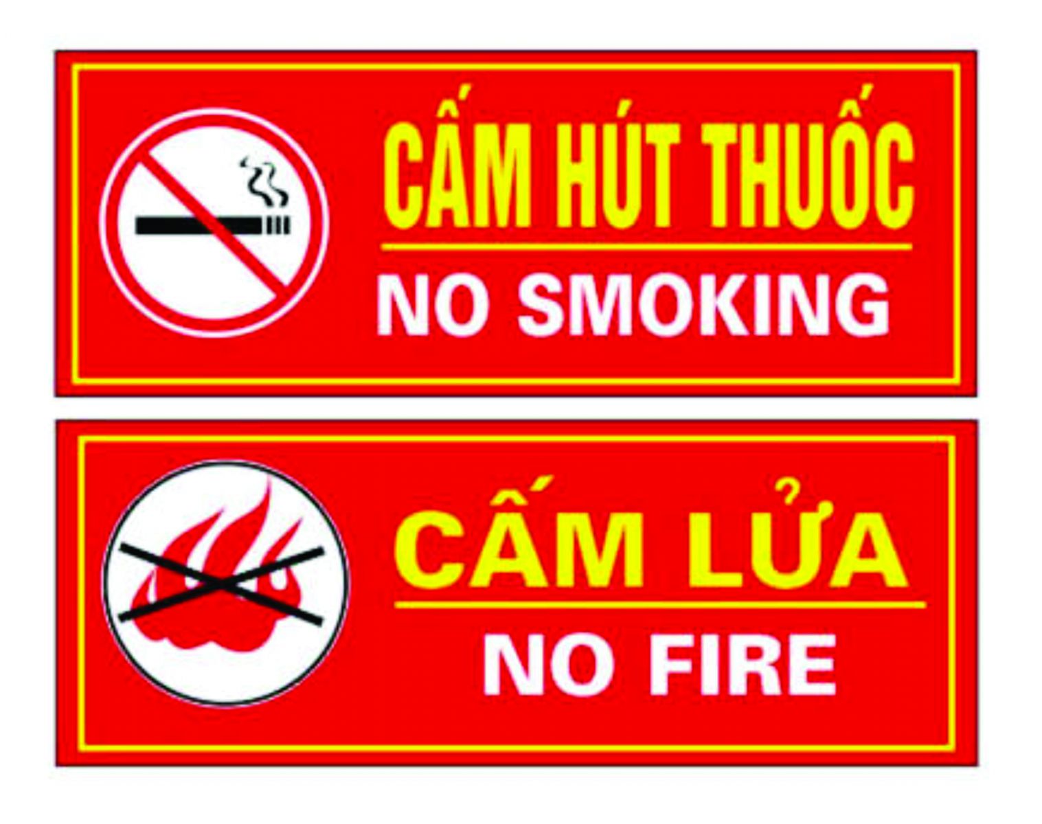 bảng cấm lửa + hút thuốc